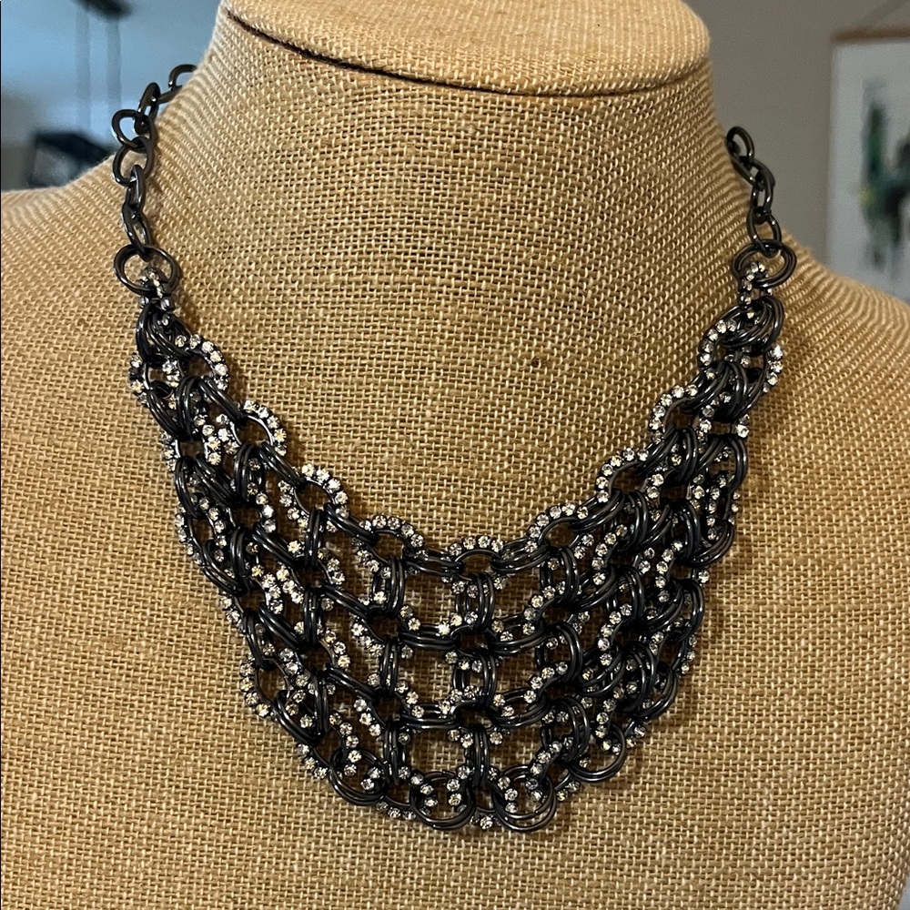 Edgy Gunmetal Black‎ and Rhinestone Chain